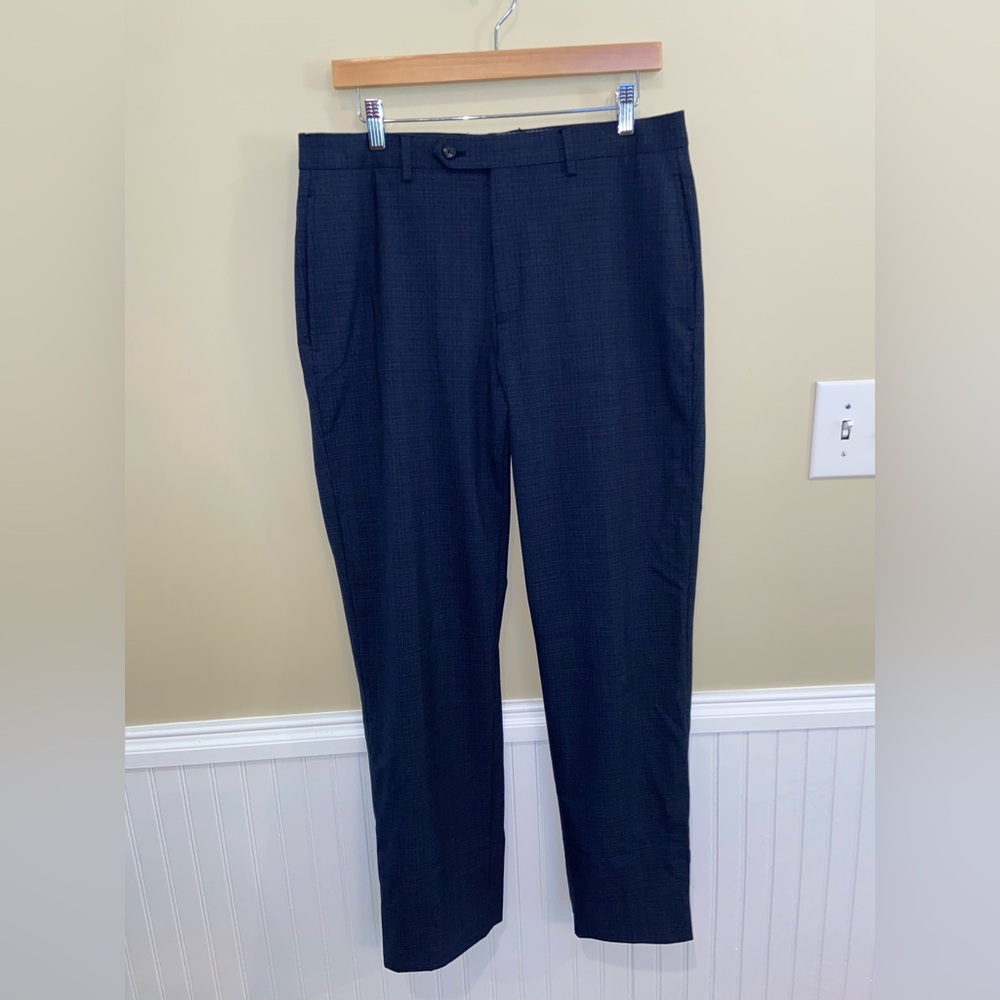 Michael Kors Mens Classic Fit Dress Pants Blue Comfort Stretch 34x32